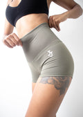 Khaki JJ High-Waisted Gym Shorts