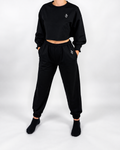 Black JJ Oversized Cropped Lounge Set